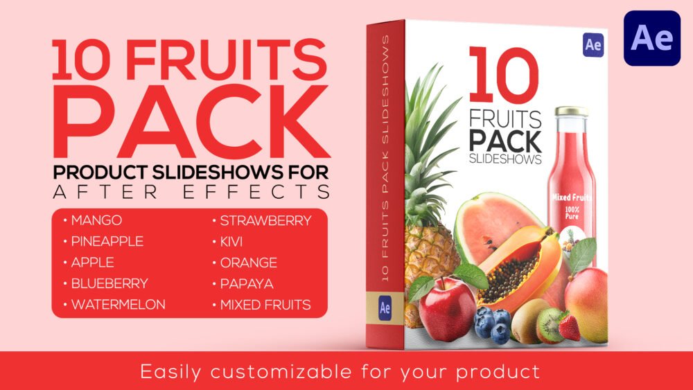 10 fruits pack product slideshows for After Effects - Image 2